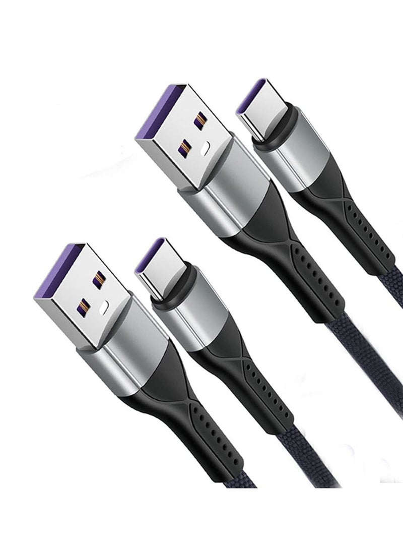 Barakah USB C Charger Cable, 2 Pack 1m 3.3A Type C Cable Fast Charging, Braided USB A to USB-C Phone Charger Cable USBC for 16 15 Pro Galaxy S22/S21/S20/S9, P9 Pixel 7/6 iPad Switch PS5 etc. - Image 1